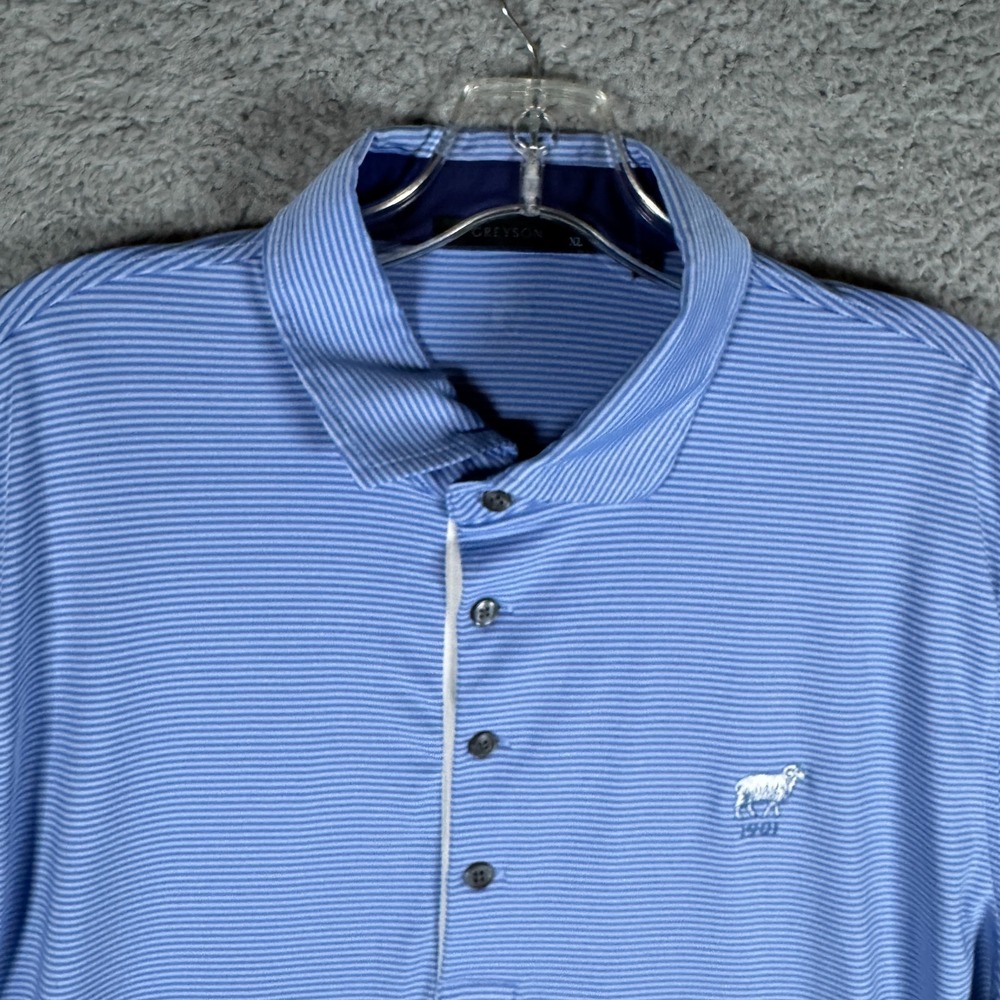 Greyson Polo Golf Goat Sheep 1901‎ Shirt Mens XL Performance Striped